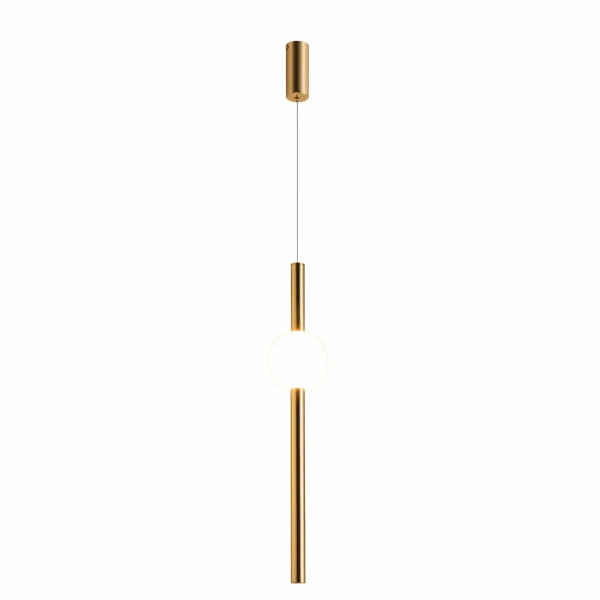 Lampa wisząca art deco O-LINE ST-1689S złoty połysk żelazna LED 5W 3000K sopel do jadalni