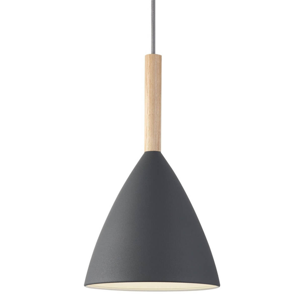 Lampa wisząca metalowa Pure 43293010 nad stół drewniana szary