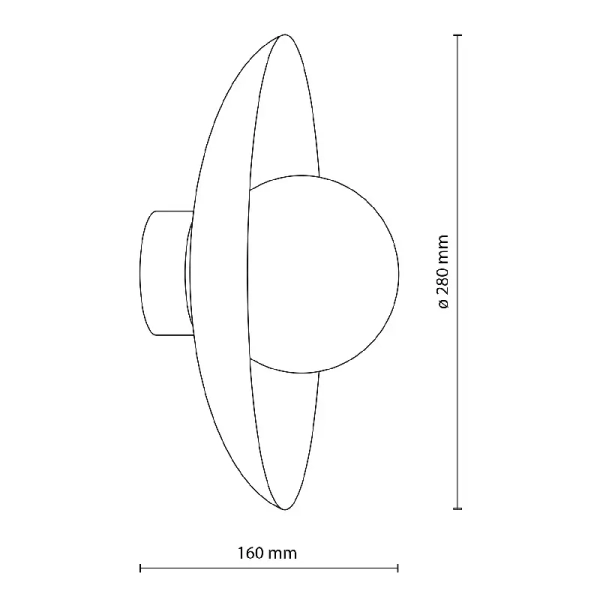 Lampa ścienna do jadalni Slate 10934 mleczna kula tarcza czarny