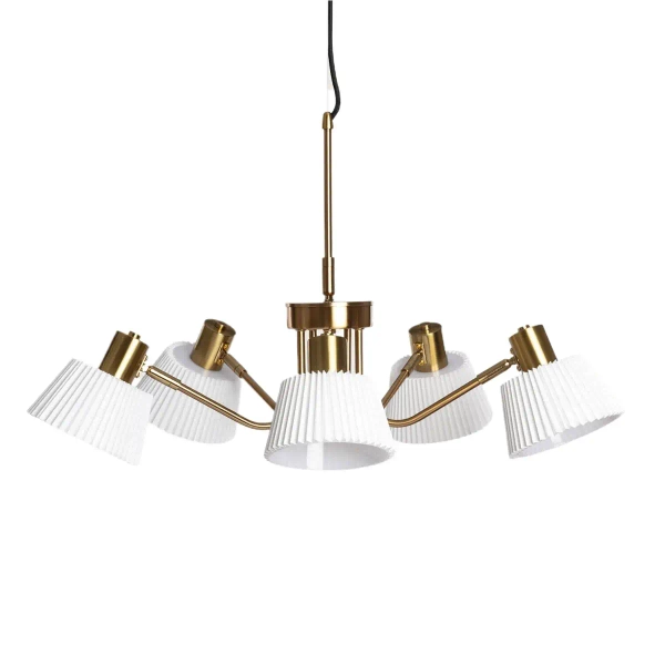 Żyrandol do sypialni Dali ABR-Z6XE14-DALI metalowy złoty biały