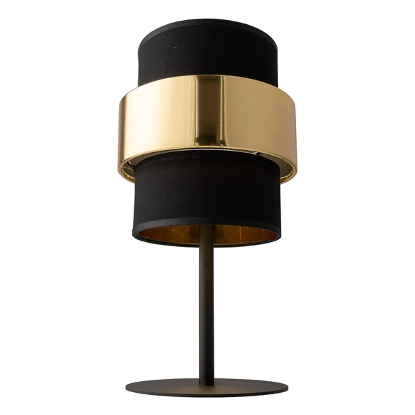 Lampka nocna glamour Calisto 4705 TK Lighting z tkaniny czarna złota
