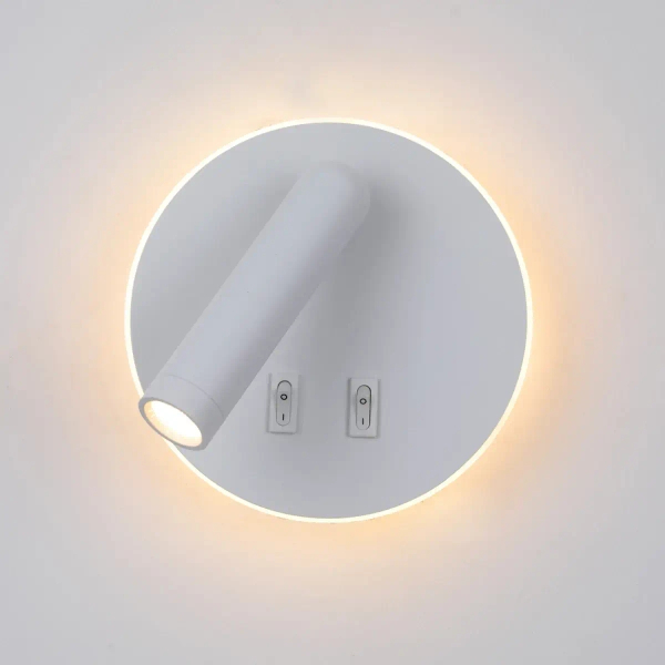 Okrągła ścienna lampa Furla WL-53742-1-WH LED 8W 3000K z regulacją biała