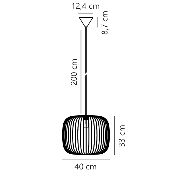 Druciana lampa wisząca Beroni 2213313003 industrialna czarny
