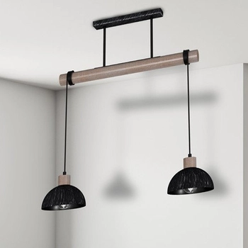 Wisząca lampa ERIK MLP7639 Milagro drewniana belka rustykalna czarna