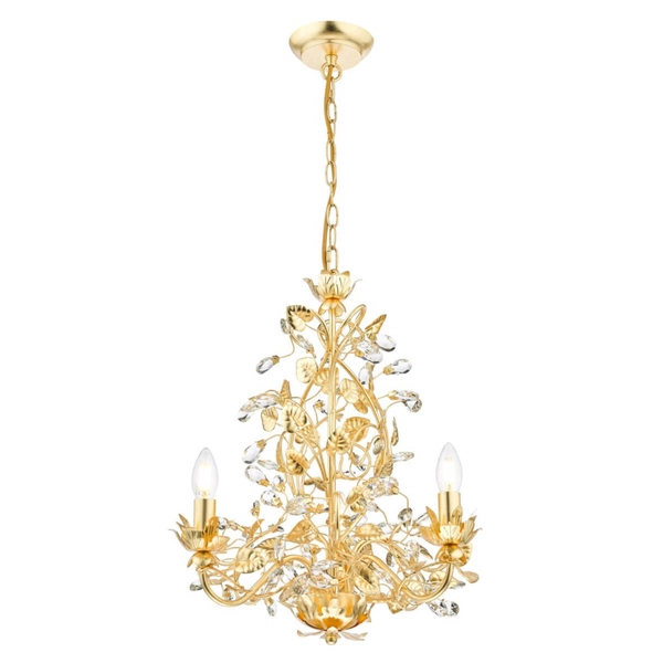 Żyrandol wiszący Audley AUD0335-EH Dar Lighting regulowana pałacowa liście złota