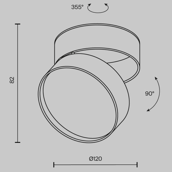 Lampa z regulacją sufitowa Onda C024CL-L18B LED 18W czarna