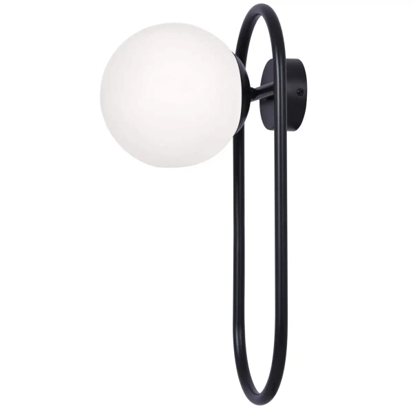 Lampa ścienna Finestra K-4964 szklana kula biała czarna