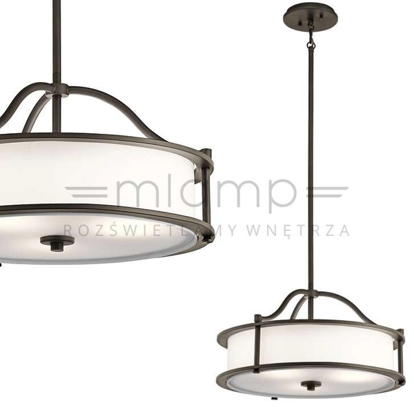 Klasyczna LAMPA wisząca KL-EMORY-P-S-OZ Elstead KICHLER okrągła OPRAWA zwis stary brąz biały