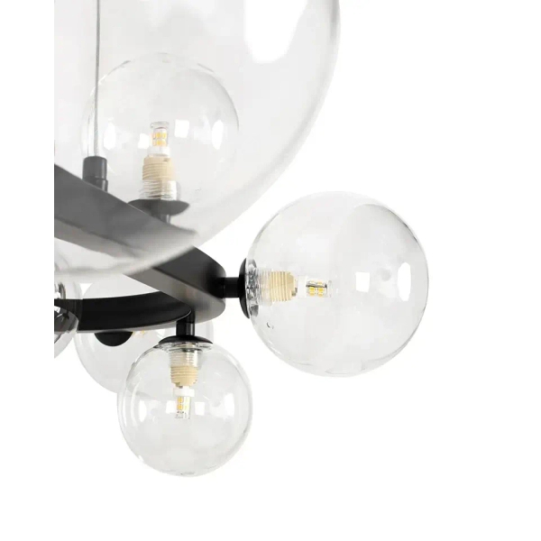 Wisząca lampa owalna ALURE MSE1501100550 molekuły przezroczyste czarne