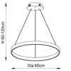 Wisząca lampa pierścieniowa Gen 80572 LED 42W 3000K srebrny