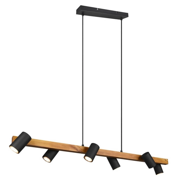 Zwieszana lampa na listwie VANTOS DL632312490 regulowana drewniana czarny