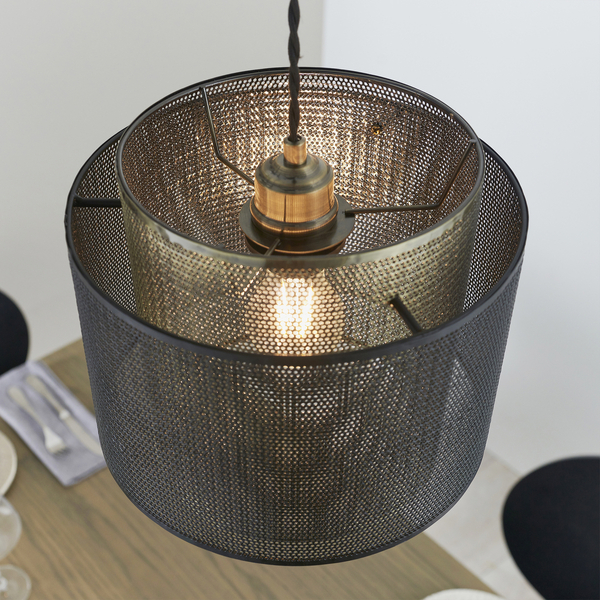 Lampa wisząca Plexus 72831 Endon metalowa ażurowa loftowa czarna