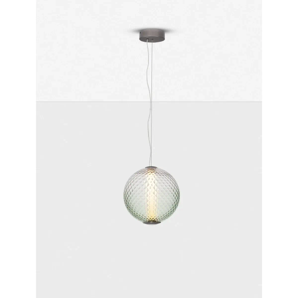 Szklana lampa wisząca nad stół CORVELA LE45175 LED 20W 3000K szara zielona