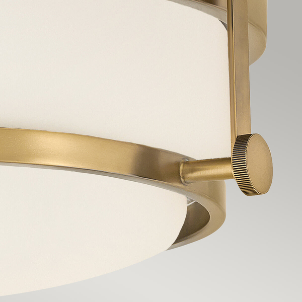 Lampa sufitowa szklana Harper HK-HARPER-F-HB Hinkley okrągła mosiądz biały