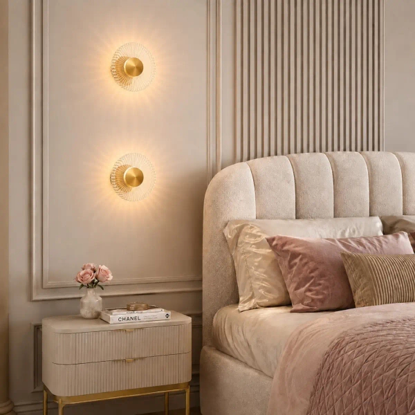 Sypialniany kinkiet ścienny SUNBLAST ST-DL5623W złoty LED 5W 3000K ryfel