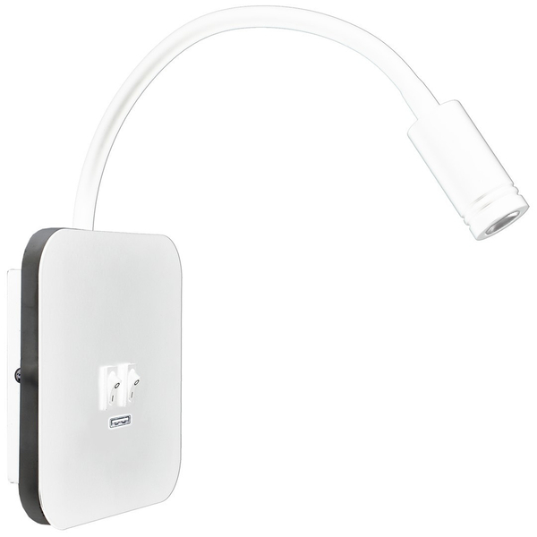 LAMPA ścienna BASE ML6351 Milagro regulowana OPRAWA kinkiet LED 10W 4000K z portem USB biały