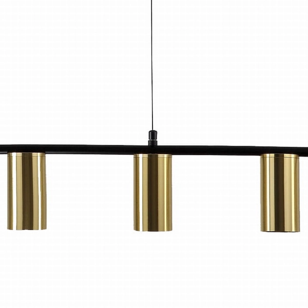 Lampa wisząca ARIZONA LP-074/6PL BK/GD Light Prestige loftowa oprawa metalowy zwis tuby czarne złote