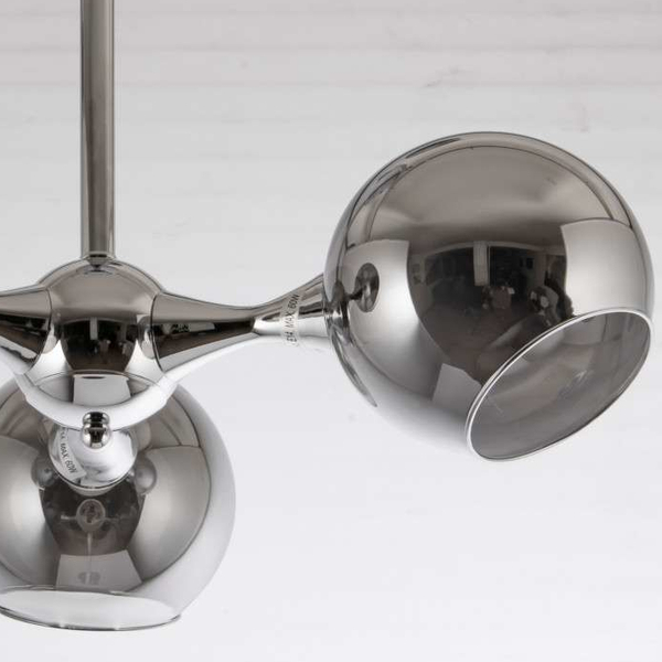 Loftowa lampa sufitowa VEN C854-3 szklana modernistyczna chrom przydymiona
