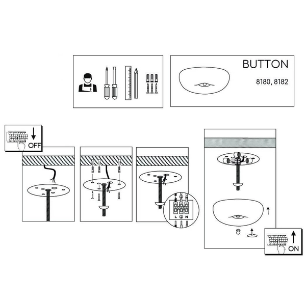 Plafoniera kuchenna Button 8182 Amplex dekoracyjna szklana złoty