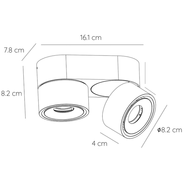 Spot LAMPA sufitowa YUMIKO  35911/16/31 Lucide metalowa OPRAWA tuba LED 16W 2700K regulowana biała