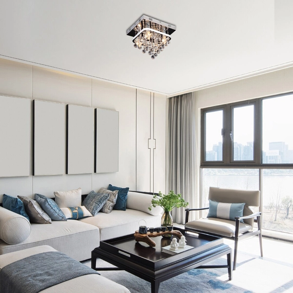 Kwadratowa lampa sufitowa Pallas LED 23W 4000K pokojowa chrom biała