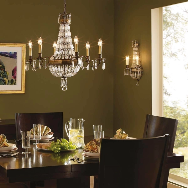 Żyrandol do salonu Bellini FE-BELLINI6 Feiss kryształowy pałacowy brązowy