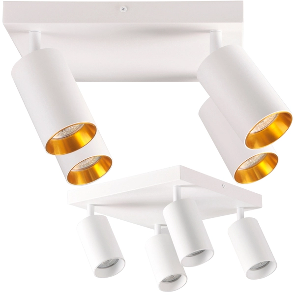 Sufitowa lampa Maribel 321237 Polux reflektorowa tuby białe złote