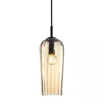 Lampa nad stół wisząca do jadalni 22118 szklana szampański czarny