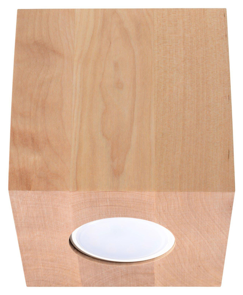 Downlight LAMPA sufitowa Quad SL.0493 Sollux drewniana OPRAWA w stylu skandynawskim kostka