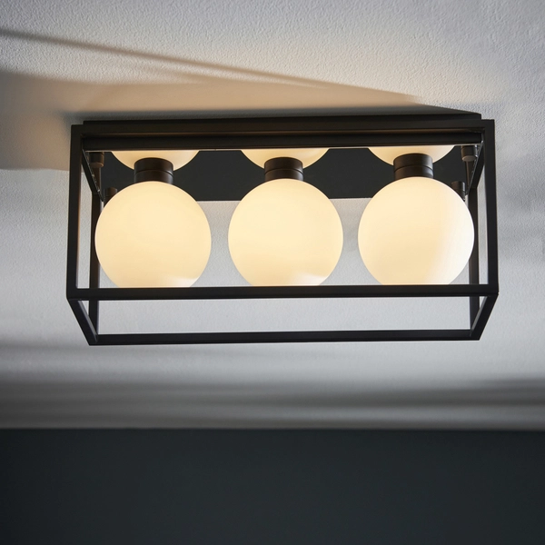 Lampa łazienkowa sufitowa L&-195051 Light& klatka szklana IP44 czarna
