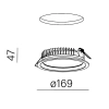 Wpustowe sufitowe oczko białe RING rim LED 12,5W 3000K podtynkowe do kuchni 38031-M930-D9-00-13