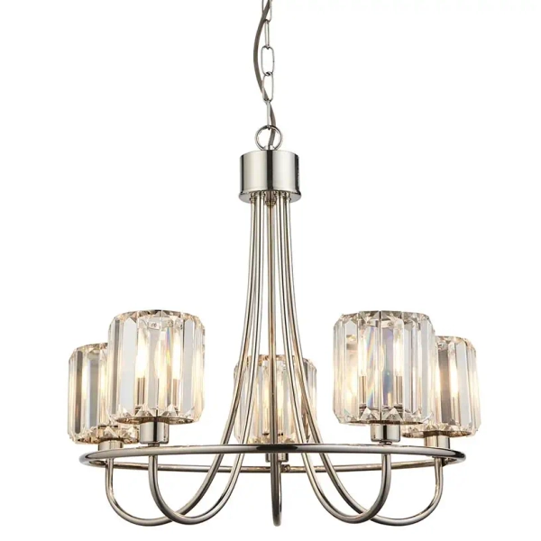 Kryształowy żyrandol Berenice 104108 na łańcuchu glamour nikiel