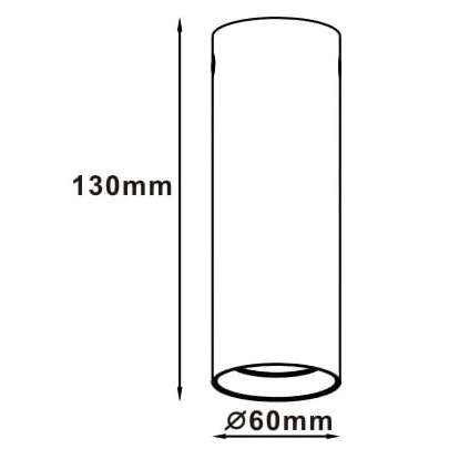 Sufitowa LAMPA downlight MANACOR LP-232/1D - 130 czarne Light Prestige biurowa tuba spot metalowy czarny