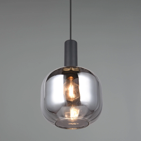 Przydymiona lampa wisząca DIVA 319800132 Trio do kuchni przydymiony czarny