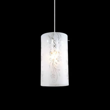 Wisząca lampa tuba Valve MDM1672/1 Italux szklana do jadalni biała chrom