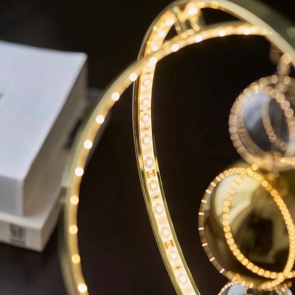 Metalowa lampa stołowa Muni 102609 LED 6,89W 3000K złoty przezroczysty