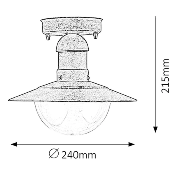 Zewnętrzna LAMPA sufitowa stropowa OSLO 8736 Rabalux industrialna OPRAWA ogrodowa outdoor IP44 antyczne złoto