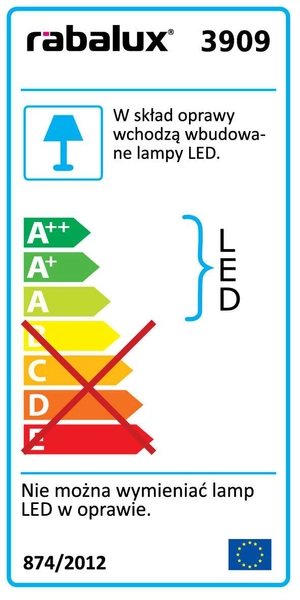 Kinkiet LAMPA ścienna PICTURE SLIM 3909 Rabalux metalowa OPRAWA listwa LED 8W 4000K galeryjka nad obraz chrom