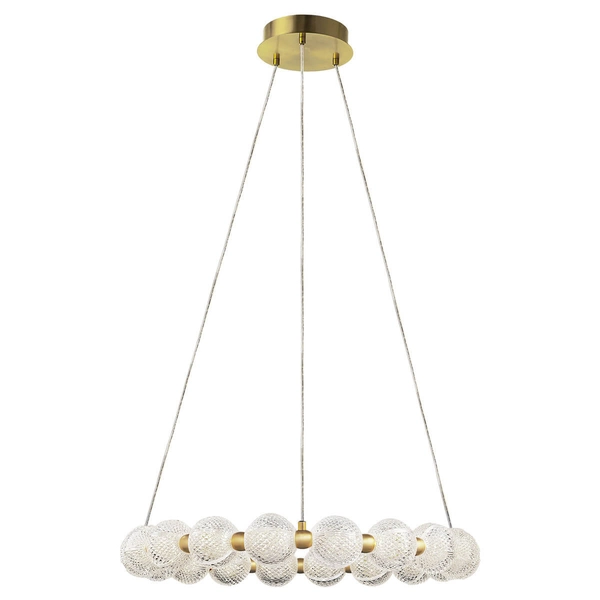 Okrągła wisząca lampa Diamond LP-2202/18P GD Light Prsetige szklana złota