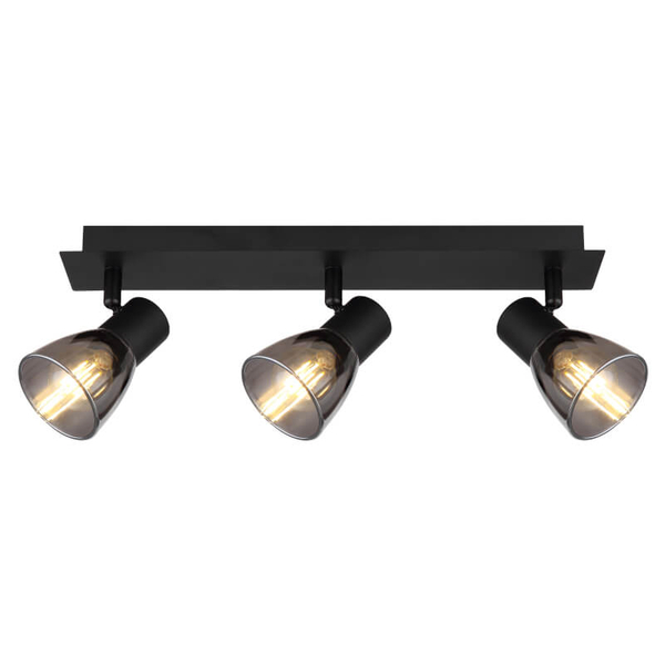 Reflektorowa lampa sufitowa Claude 54307-3 czarna przydymiona