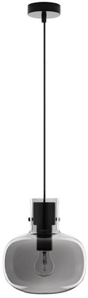 Wisząca lampa industrialna Padre kulista czarna przydymiona