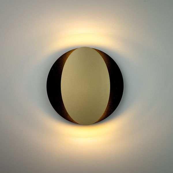 Okrągła lampa naścienna Ovo 40871 eye do sypialni czarna złota