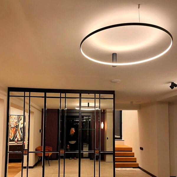 Loftowa lampa sufitowa RING LP-909/1C 4S BK Light Prestige LED 35W 4000K metalowa oprawa okrągła plafon czarny