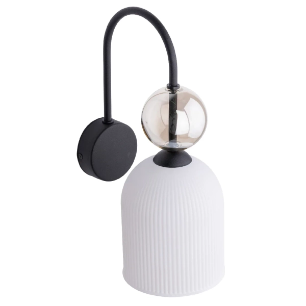 Naścienny nocny kinkiet Sophia Cognac 11587 na wysięgniku biały