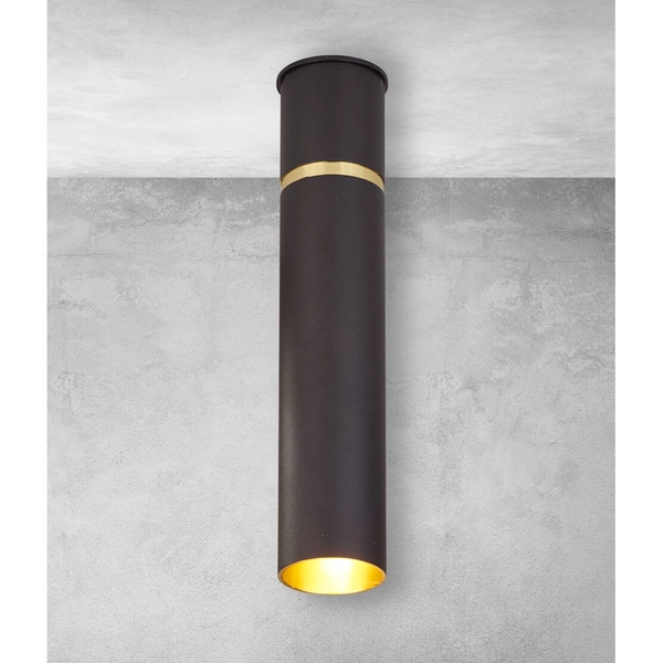 Sufitowa lampa Lynx MZ5005 Milagro tubka sopel do jadalni czarny złoty