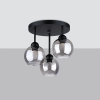 Potrójna lampa sufitowa ALINO SL.1140 kule przydymione czarne
