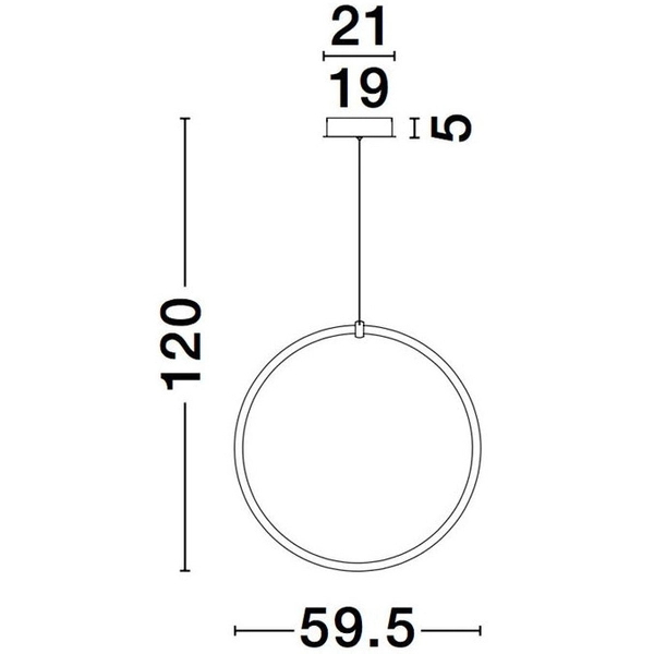 LAMPA wisząca COLON LE41609 Luces Exclusivas metalowa OPRAWA okrągy ZWIS LED 30W 3000K pierścień ring czarny