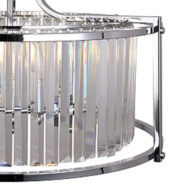 Kryształowy plafon sypialniany CGASBURC okrągła lampa chrom