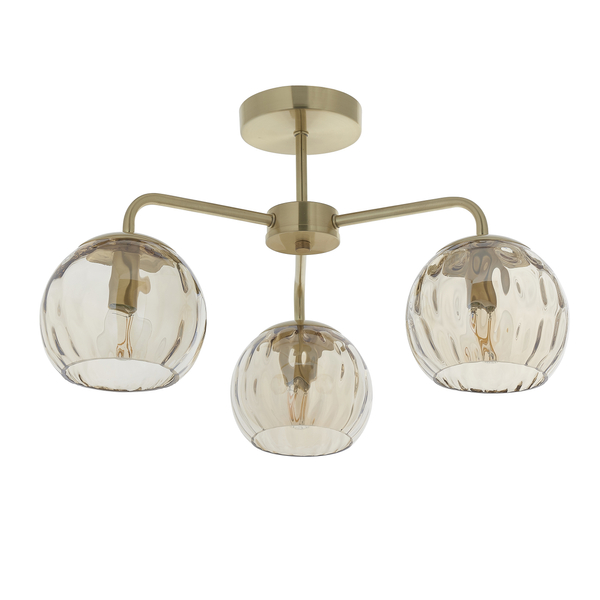 Lampa sufitowa Dimple 91968 Endon okrągłe klosze szklane mosiądz