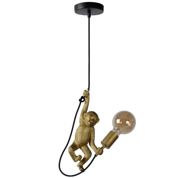 Dekoracyjna lampa wisząca CHIMP 10402/01/30 Lucide małpka złota czarna